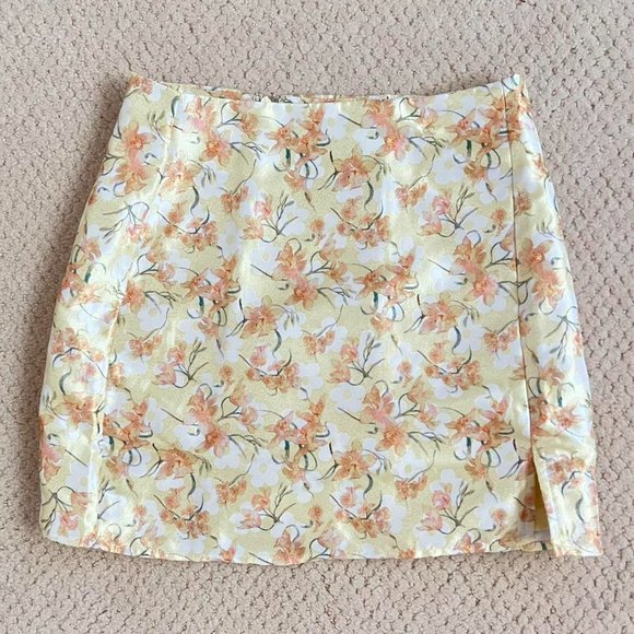 NEW Floral Satin Skirt - Picture 2 of 4